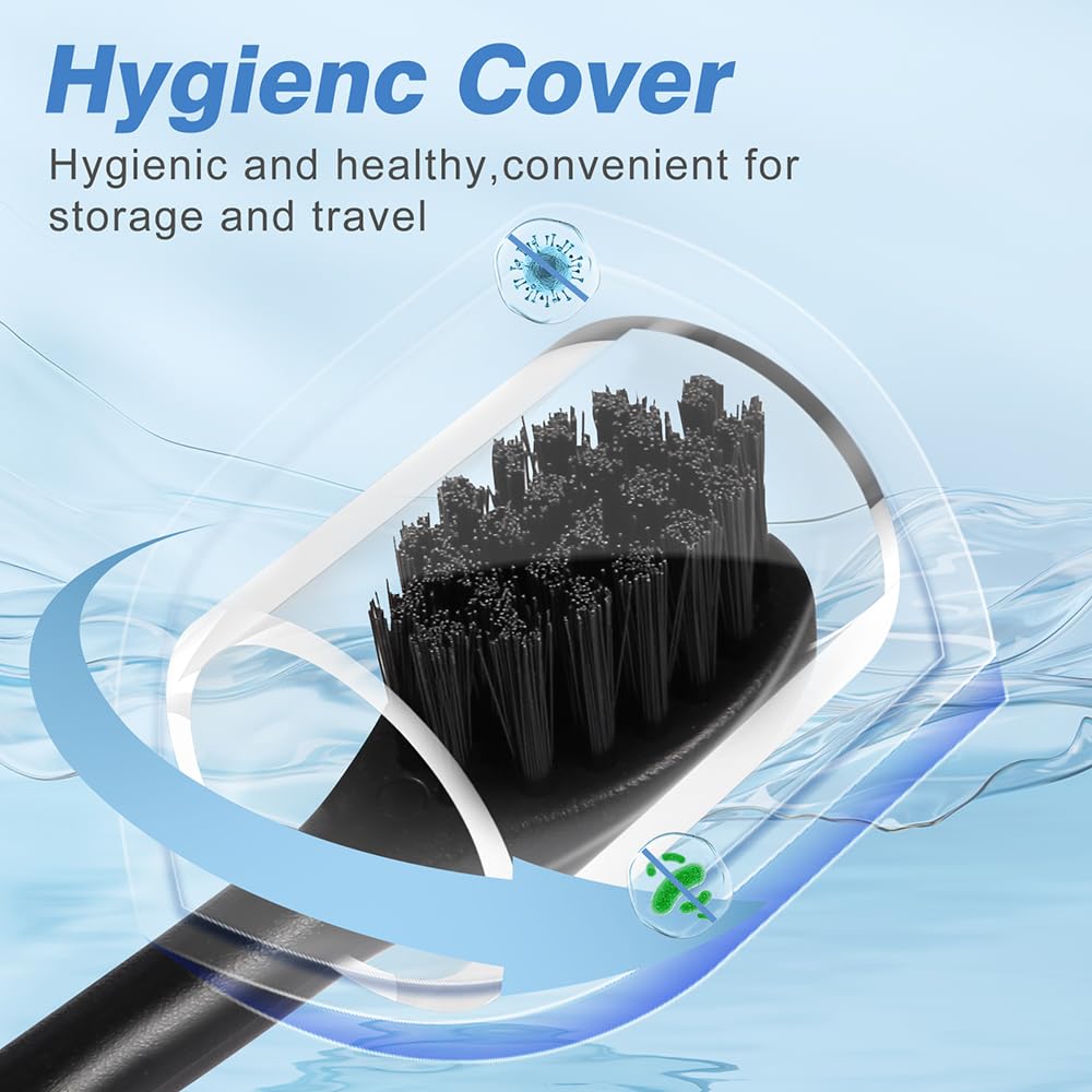 6 Pcs Replacement Toothbrush Heads for Curaprox Hydrosonic Electric Toothbrush Adults, Black