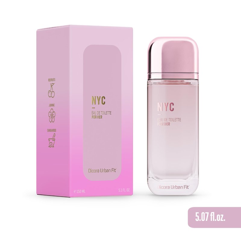 Dicora Urban Fit NYC Perfume for Women - Notes of Bergamot, Tangerine, Patchouli, Tonka Bean, Lavender, and Vanilla - 5.07 oz EDT Spray