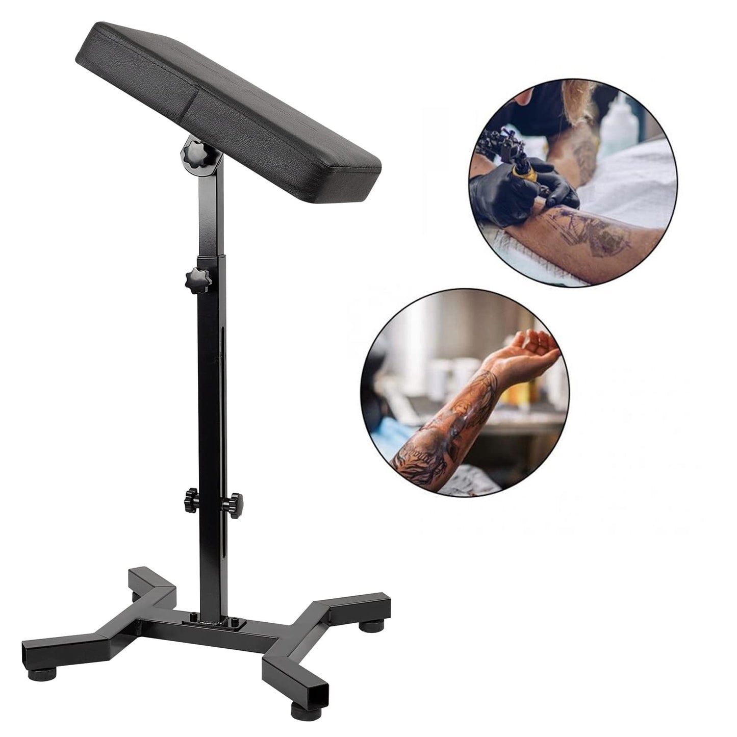 HUOXOU Tattoo Arm Rest, Tattoo Arm Rest Stand, Arm Rest Tattoo, Tattoo Armrest, Four-corner base Stability Strongly, Adjustable Height, Thicken Soft Sponge Pad, Foldable Arm Rest Tattoo for Artist