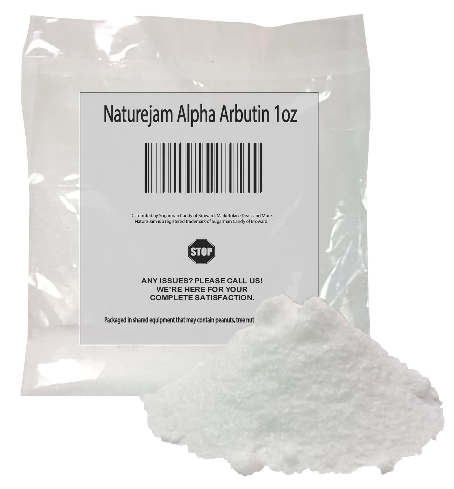 Naturejam Alpha Arbutin Powder Pure Skin Whitener Brightener Dark Spot Corrector, Evens Out Skin Tone and Helps With Hyperpigmentation (1 Ounce)