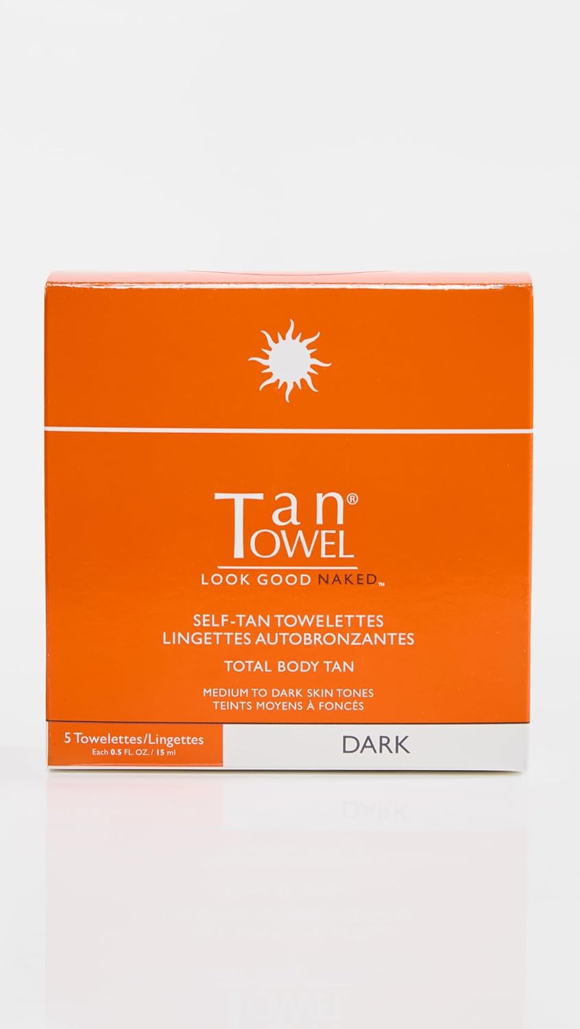 TanTowel Women's Full Body Tan Towelettes - Dark Self-Tanning Towelettes | 5 Pack, 0.5 Fl Oz Each