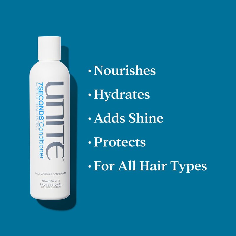 UNITE Hair – 7SECONDS Conditioner – Lightweight Conditioning Formula to Smooth, Soften & Enhance Shine – Helps Maintain Healthy-Looking Hair with UV & Heat Protection – 8 Fl Oz