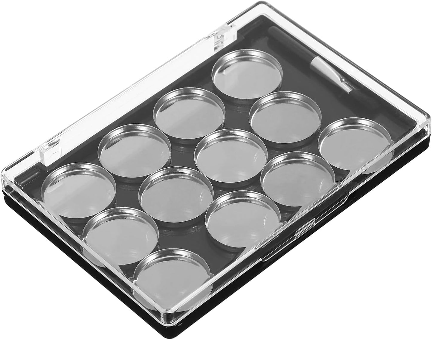 Empty Magnetic Eyeshadow Palette - 12 Metal Pans & Eyeshadow Brush | 11.00x7.50x1.50cm