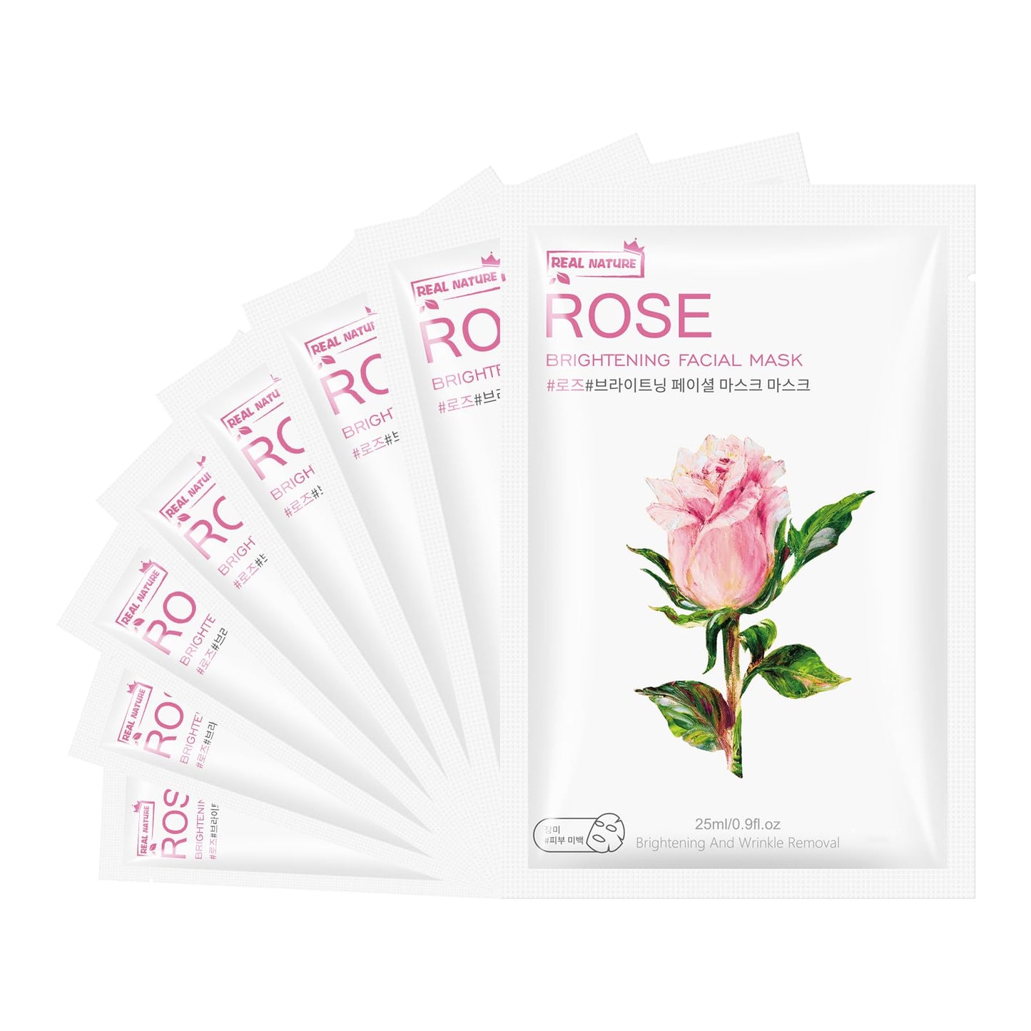 GUOYAOLIFU Hydrating Facial Masks Skincare for Women,White Rose Face Mask Sheet Skincare, Moisturizing Face Mask for All Skin Types (8-Packs)