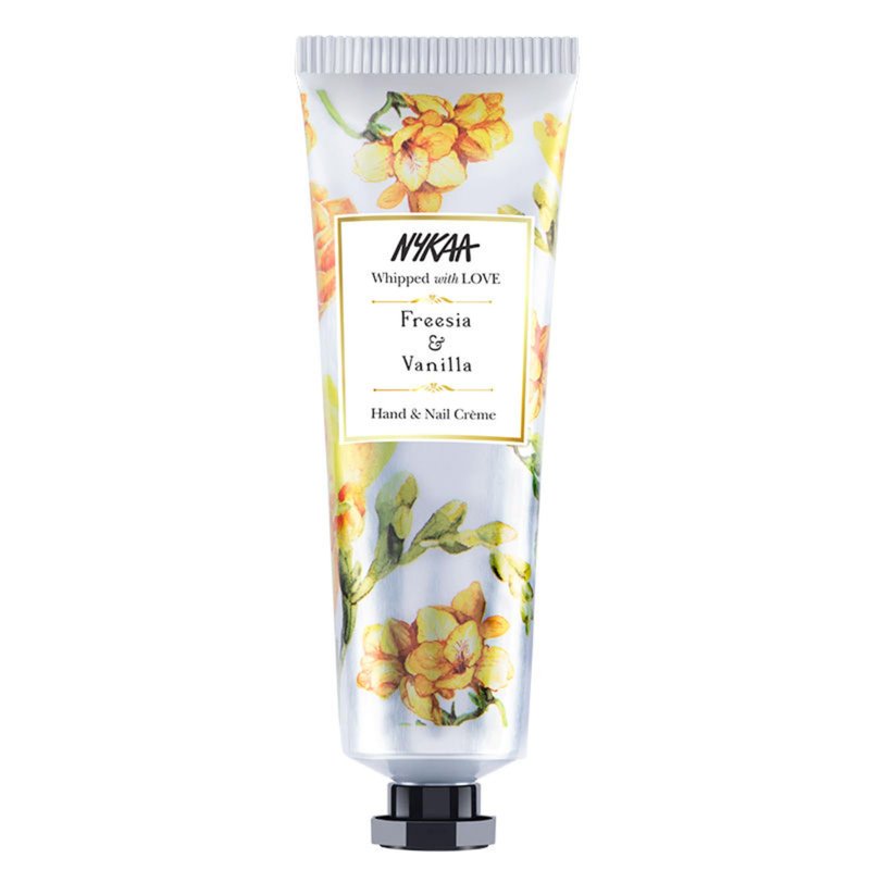 Nykaa Naturals Hand and Nail Cream - Non-Greasy, Deep Hydrating - Nourishes Hands and Cuticles - Sensuous Scent - Freesia and Vanilla - 1 oz