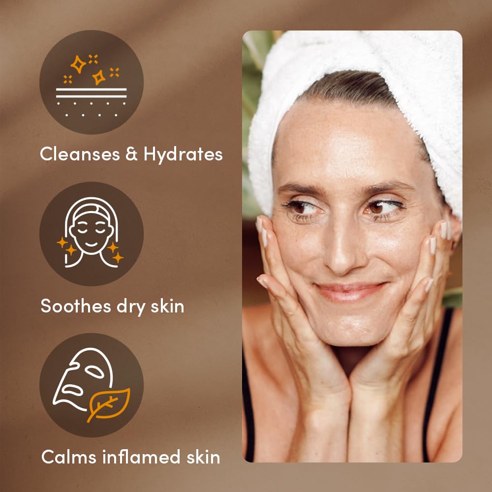 Urban Veda Soothing Facial Wash | Gentle Face Cleanser with Sandalwood Botanics | Moisturizing Face Wash for Dry Skin | For Mature & Inflamed Skin| Sensitive Skin Face Wash for Women & Men| 5.01 Fl oz