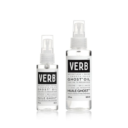 VERB Ghost Oil 2 pack: 2 fl oz + 4 fl oz - Weightless Hair Oil for Fine to Medium Hair – Smooths Frizz, Adds Shine – No Parabens, Gluten or Harmful Sulfates