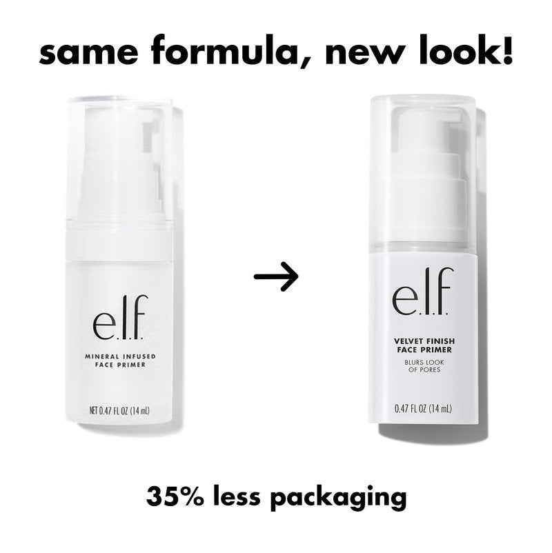 e.l.f. Mineral Infused Face Primer, Primer For A Smooth Foundation Base, Fills In Fine Lines & Refines Complexion, Vegan & Cruelty-free, Small