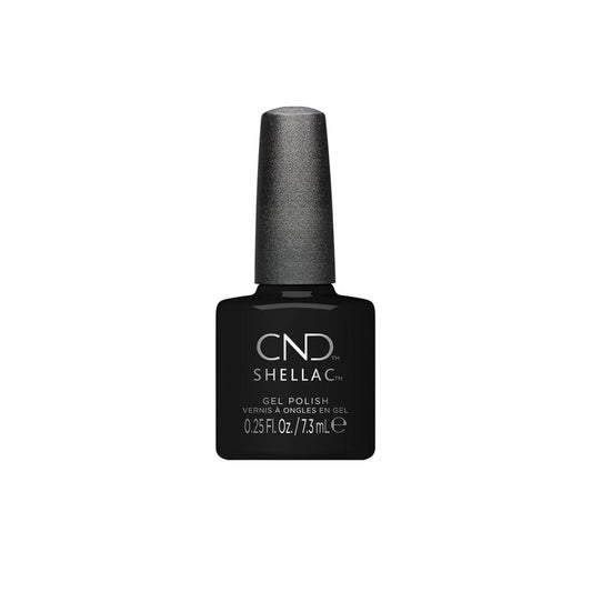 CND Shellac Gel Black Nail Polish, Long-lasting Nail Paint Color with Curve-hugging Brush, 0.25 Fl Oz.