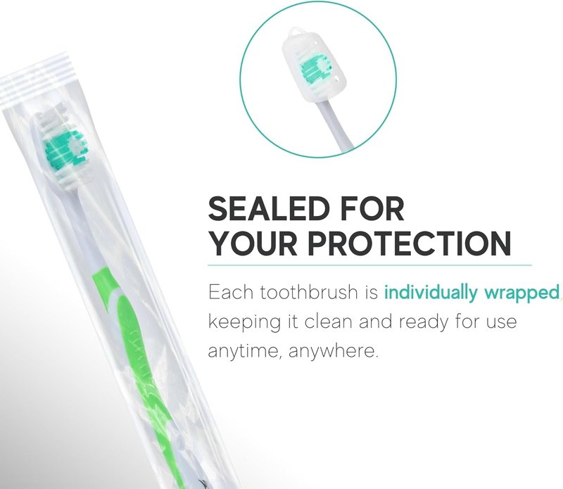 Avistar Bulk Toothbrushes Pack - 100 Individually Wrapped Toothbrushes Bulk for Travel, Hotels, Relief Missions, and Donations - Bulk Disposable Toothbrush Pack Adults and Kids