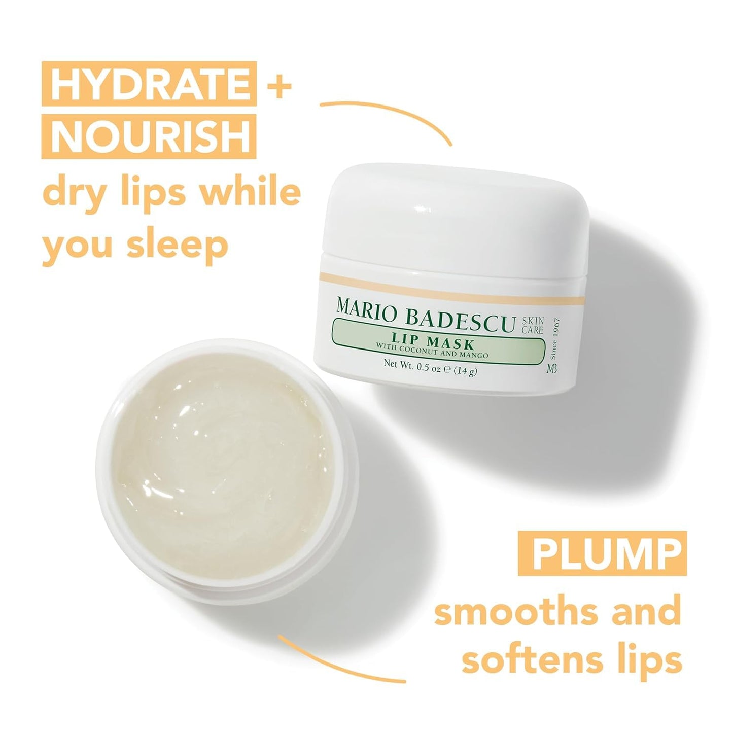 Mario Badescu Lip Mask Overnight Duo Bundle – Lip Moisturizer with Coconut Mango & Acai Vanilla – Hydrating Botanical Treatment Set for Women and Men – Nourishing Skin Care Gift Set for Dry Skin