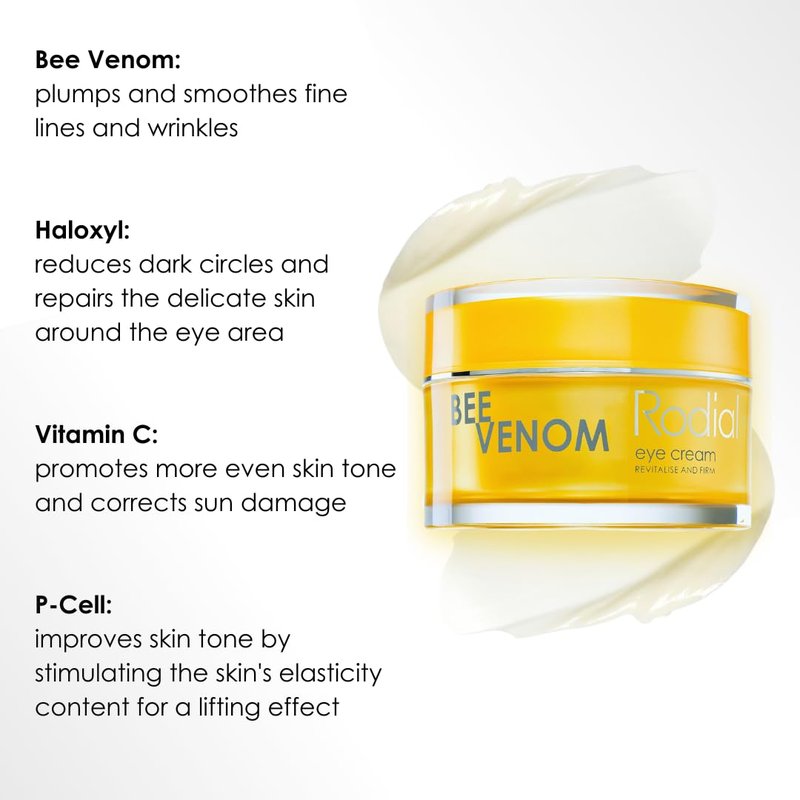 Rodial Bee Venom Eye Cream 0.8 fl oz – Anti-Aging Eye Cream for Wrinkles, Dark Circles & Firming, with Bee Venom, Vitamin C & Hyaluronic Acid for Smoother, Brighter Eyes
