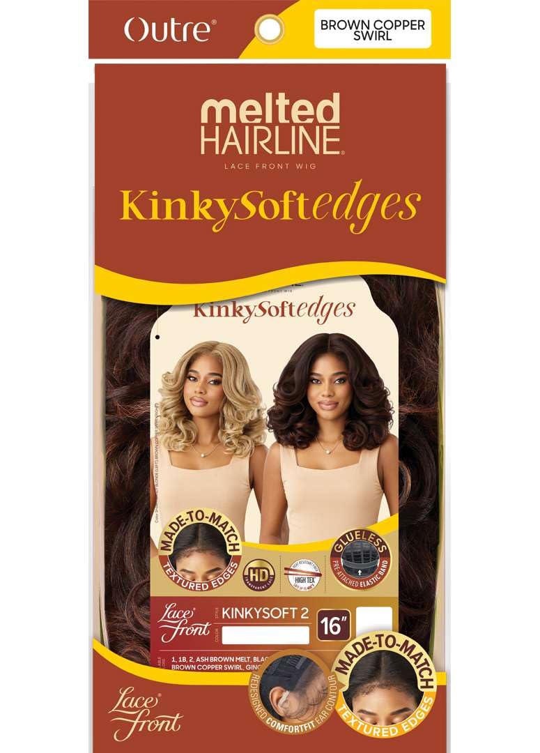 Outre Melted Hairline Kinky Soft Edges Wig - Kinky Soft 2 in Brown Copper Swirl