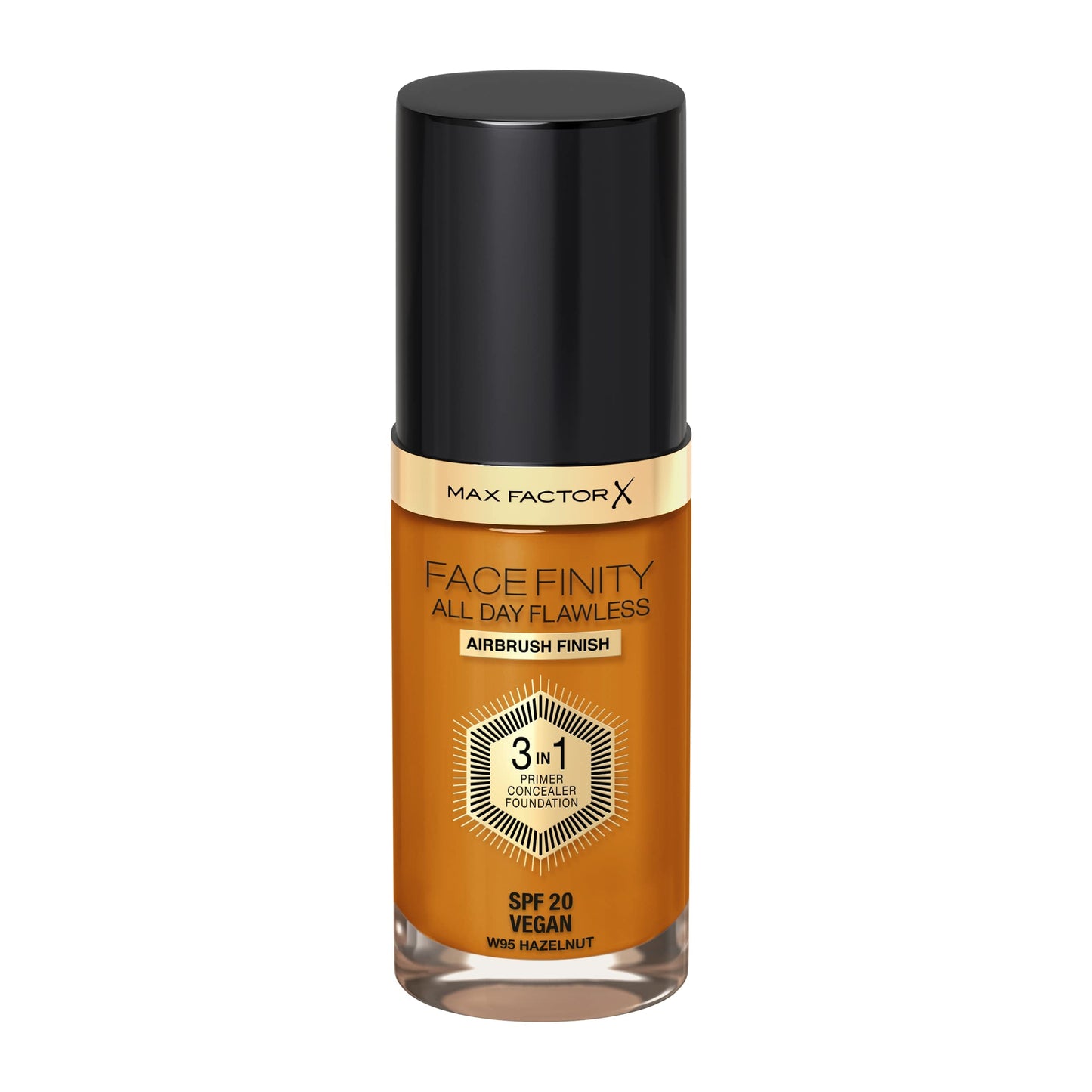 Max Factor Facefinity 3-in-1 All Day Flawless Foundation SPF 20, 95 Hazelnut, 30 ml