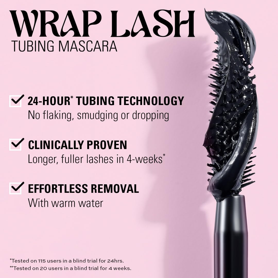 Revolution Beauty London, Wrap Lash Tubing Mascara, Smudge-Proof & Water-Resistant for Length & Volume, Vegan & Cruelty-Free, Burgundy, 0.28 fl oz