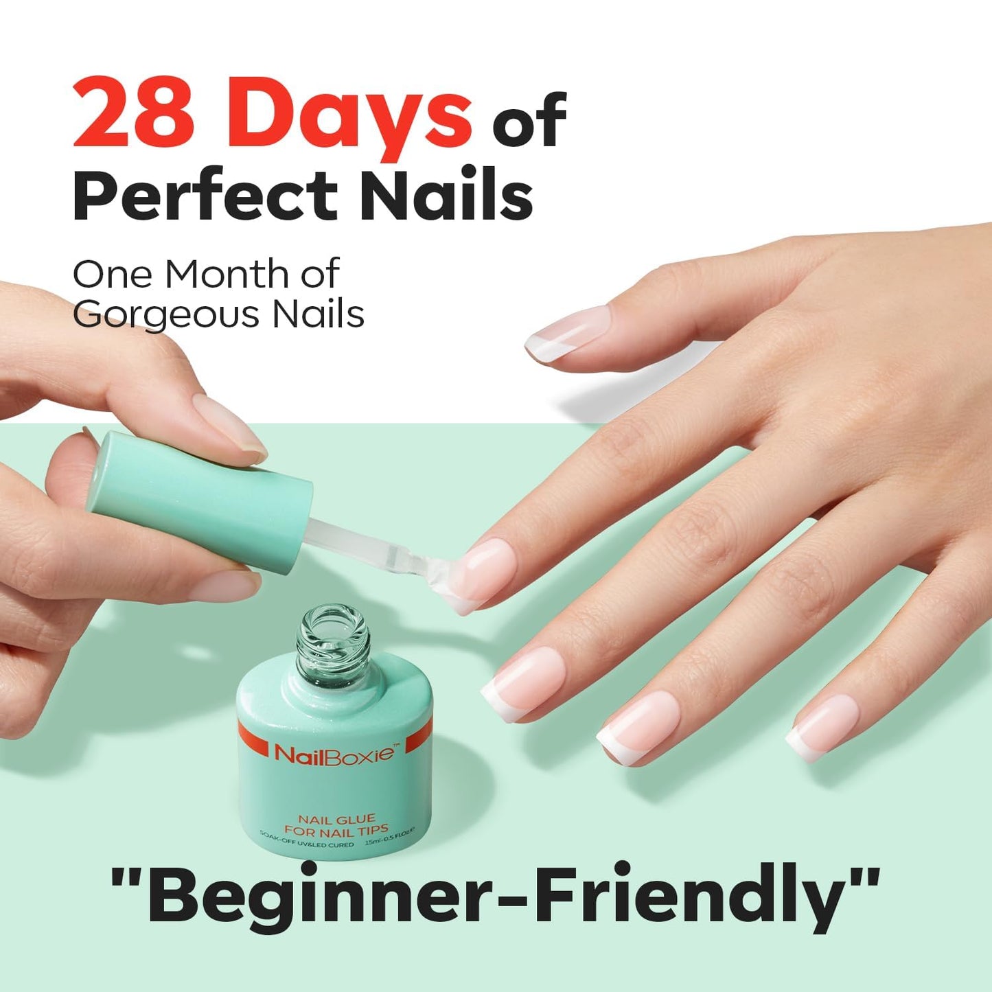 modelones Nail Glue for Press Ons, Clear Tips, Acrylic Nails, Need U V Light Cured, 15ML