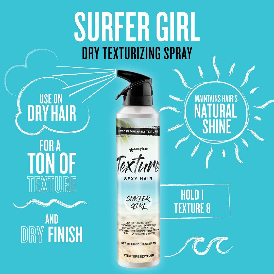 SexyHair Texture Surfer Girl Dry Texturizing Spray, 1.25 Oz | Maintains Natural Shine | Up to 24 Hour Humidity Resistance | All Hair Types