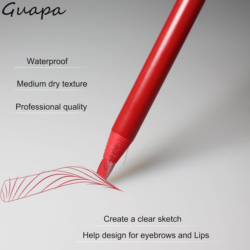 Peel-Off Hard Brow Pencil Set - Waterproof Eyebrow Mapping Tool for Precise Shaping | 5 Colors: Black, White, Brown, Red