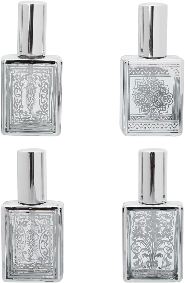 4-Pack Small Perfume Spray Bottles - Refillable Glass Atomizer, Leakproof Mini Fragrance Containers for Travel | 3.14 Inch