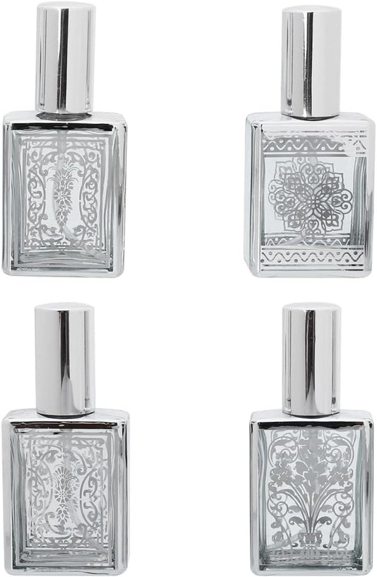 4-Pack Small Perfume Spray Bottles - Refillable Glass Atomizer, Leakproof Mini Fragrance Containers for Travel | 3.14 Inch