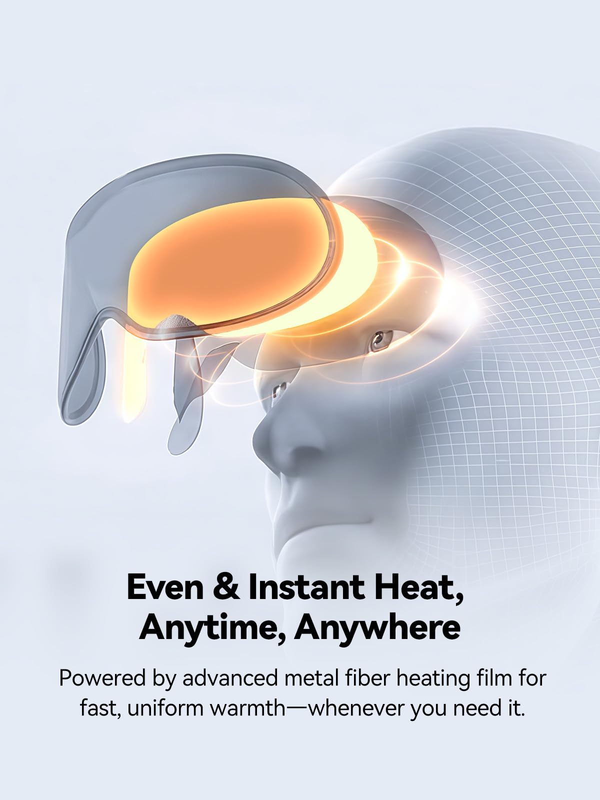 USB Heated Eye Mask for Dry Eyes & Tired Eyes, Warm Compress Therapy with Adjustable Heat & Timer – Soft Relaxation Mask for Puffiness, Dark Circles, Sleep & Eye Strain Relief