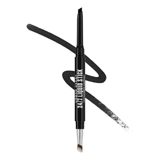 Urban Decay 24/7 Liquid Stick Waterproof Eyeliner - Smudge-Proof, Transfer-Proof, Up to 24HR Wear, Dual-Ended Retractable Gel Liner with Blending Eye Brush - Melted Onyx (deep matte black)