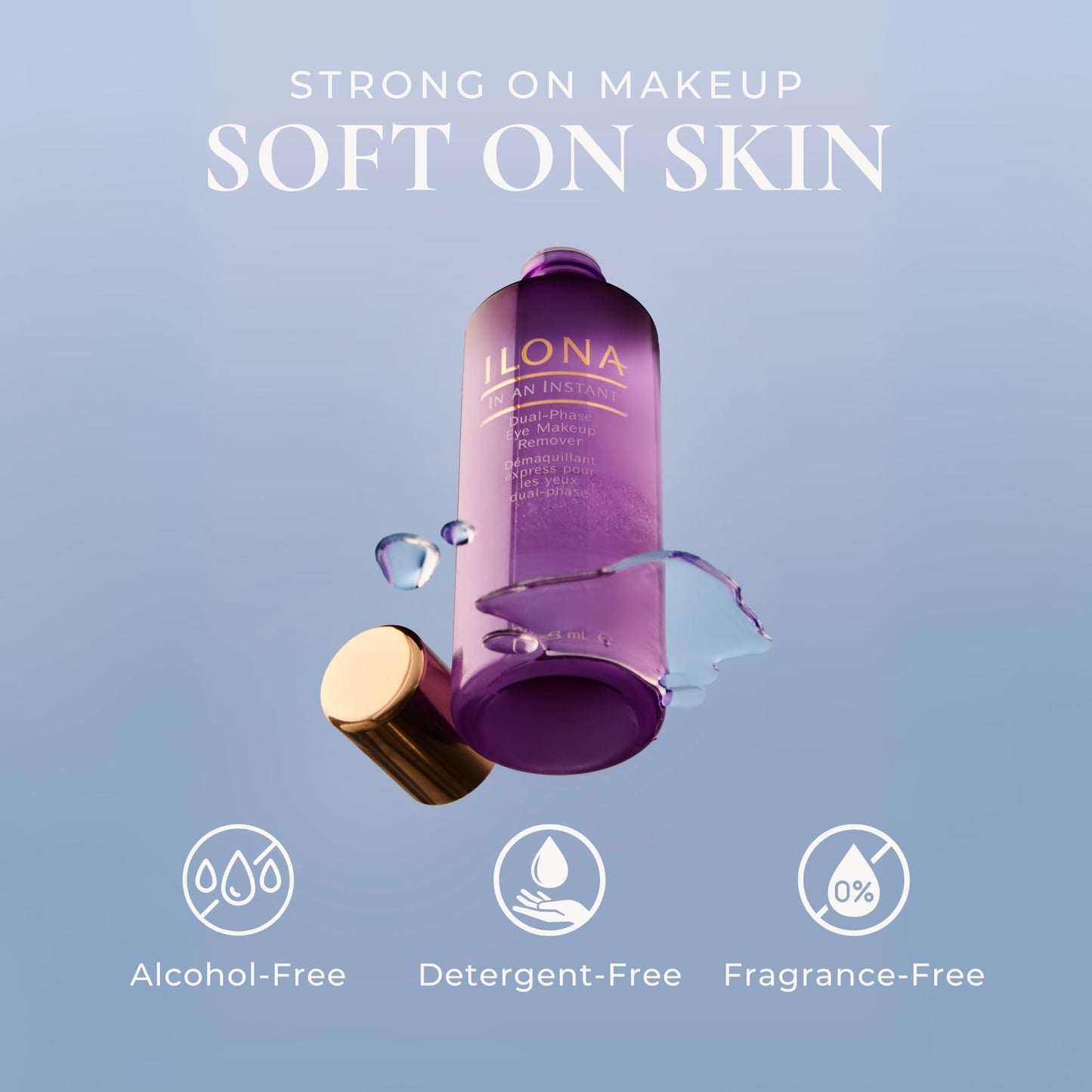 ILONA In an Instant Eye Makeup Remover | Melts Away Waterproof Mascara, Liner & Long-Wear Makeup | Oil-Free, Gentle for Sensitive Eyes | 4.0 oz