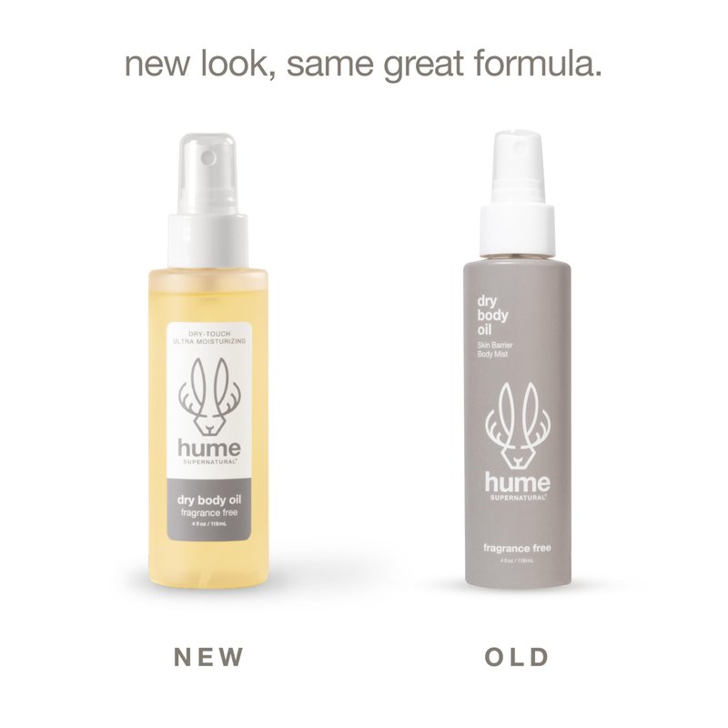 HUME SUPERNATURAL Dry Body Oil Spray - Moisturizing Oil for Dry Skin, After Shower Body Oils for Women and Men, Oil Body Spray, Nourishing, Hydration, Glow, Fragrance Free, 1 Pack