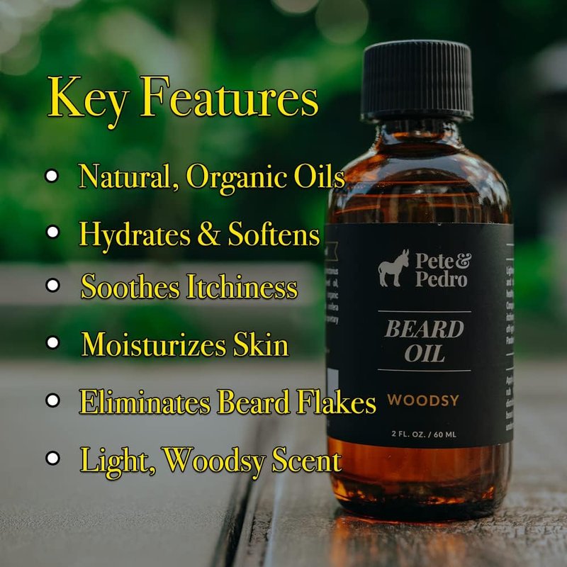 Beard Oil - 100% Natural & Organic | Hydrates, Softens, Reduces Itchiness | 2 oz.