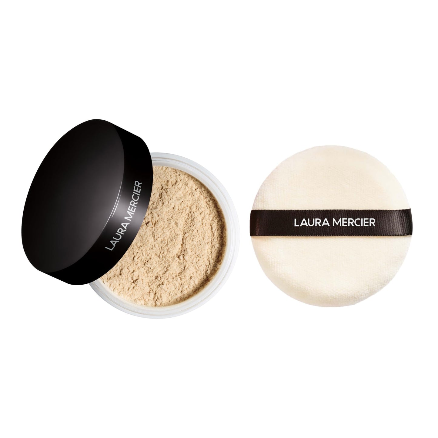 Laura Mercier Translucent Loose Setting Powder in Shade Translucent: 24 HR Shine Control, Soft Matte Finish, Best for Normal to Oily Skin, For Very Fair to Medium Skin Tones + Velour Puff Bundle