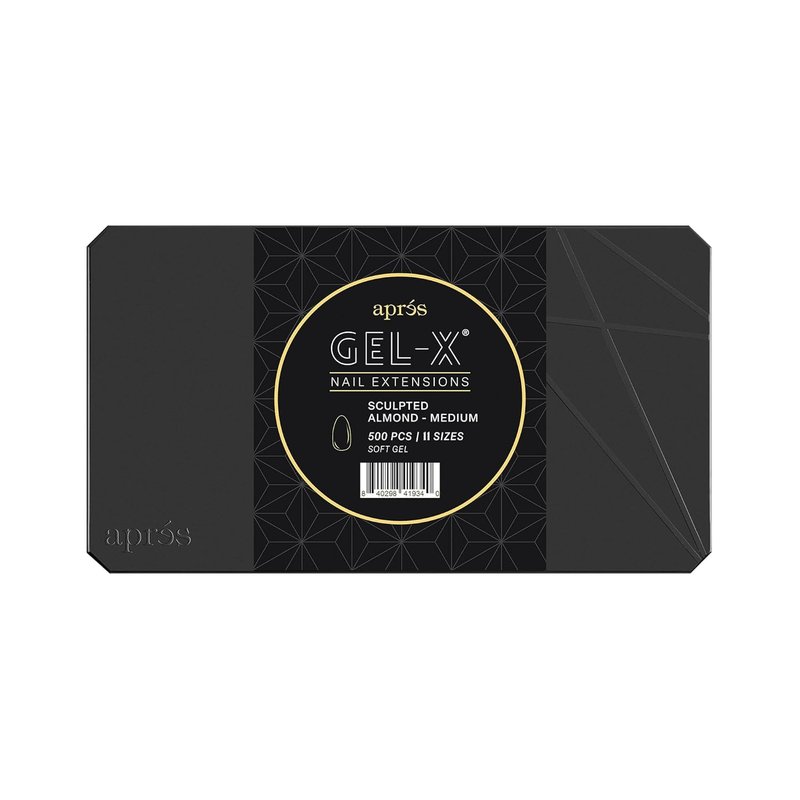 Aprés Gel-X® Tip Box | Sculpted Almond | 500pc Soft Gel Tips, 11 Sizes 00-9, Premium Quality (Sculpted Almond Medium, 500 pcs)
