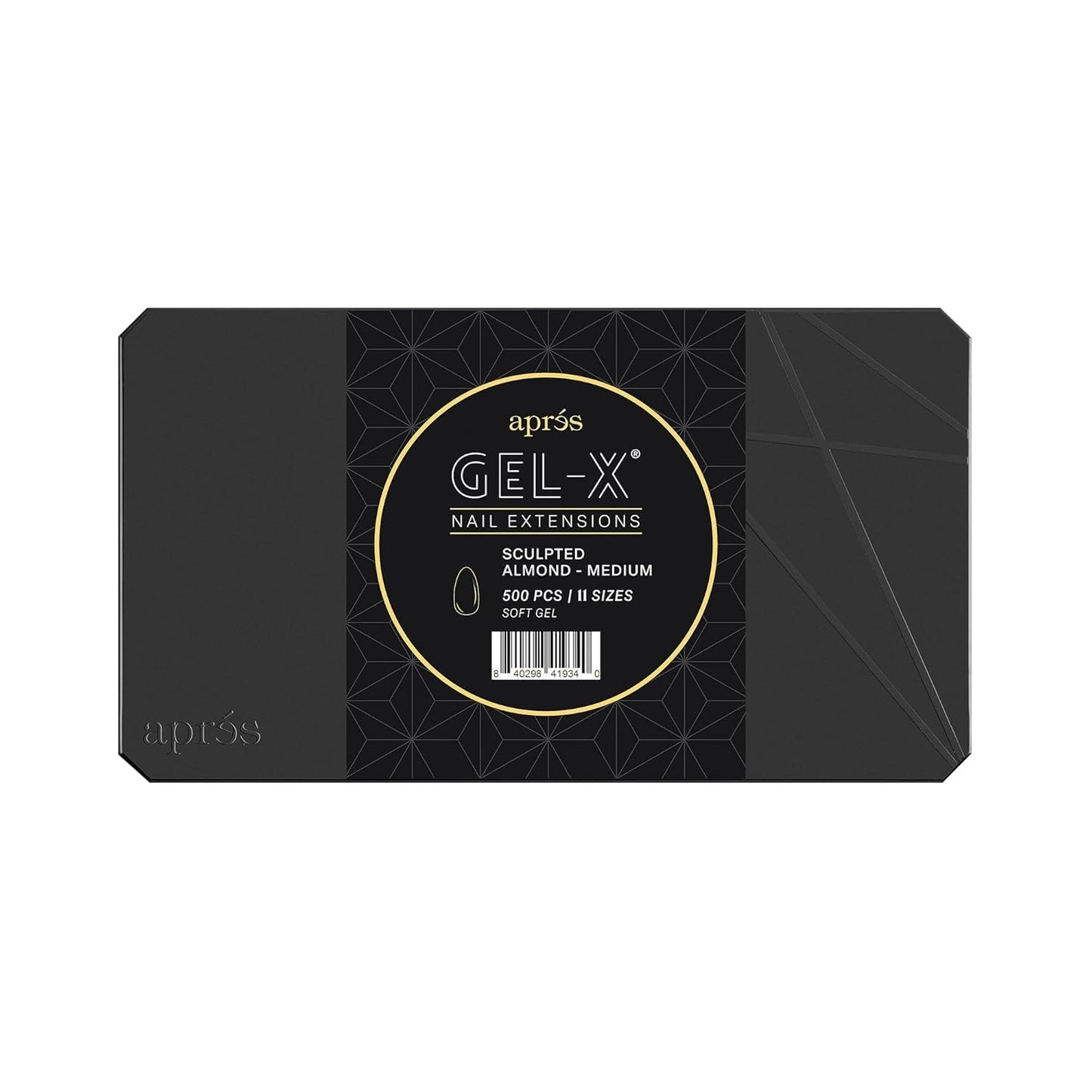 Aprés Gel-X® Tip Box | Sculpted Almond | 500pc Soft Gel Tips, 11 Sizes 00-9, Premium Quality (Sculpted Almond Medium, 500 pcs)