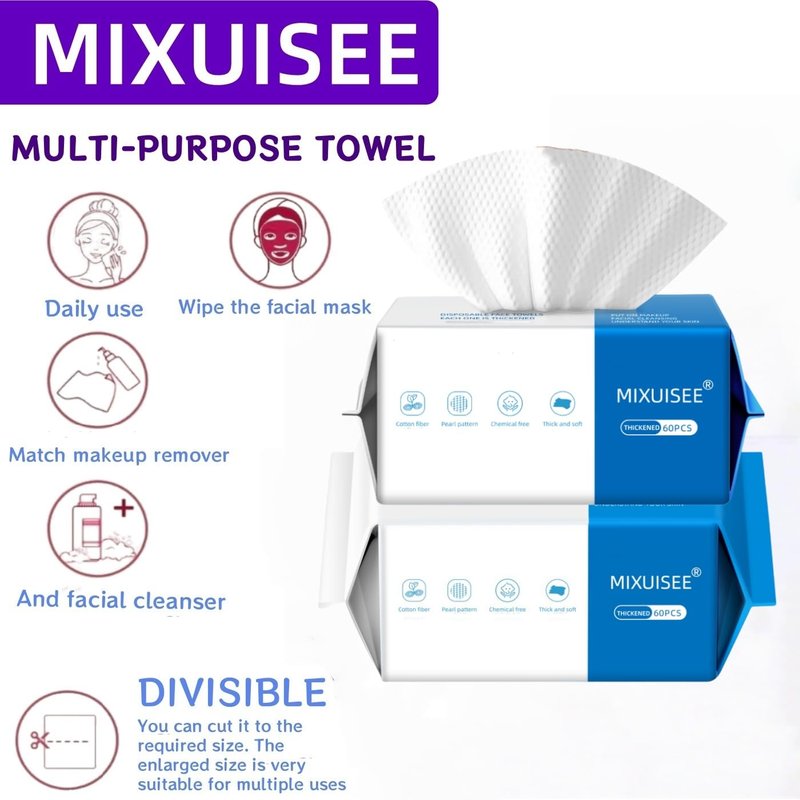 MIXUISEE-thick and soft Face Towels.Disposable face towel.100% Cotton facial cloths.Super thick 130%. Suitable for makeup removal and cleansing.and applicable to sensitive skin.(360 pieces)