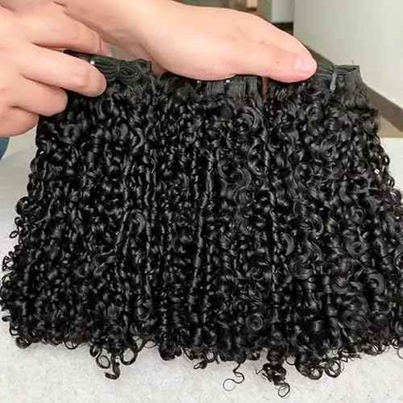 16A Double Weft Pixie Bouncy Curly Human Hair Bundles 22 22 22 Inchs Burmese Curly Human Hair Bundles 3C4A 100% Unprocessed Brazilian Raw Virgin Hair Extensions Quick Weave Extensions Natural Color