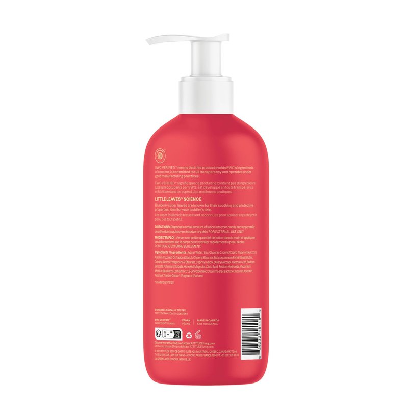 ATTITUDE Body Lotion for Kids, EWG Verifed Moisturizer, Dermatologically Tested, Plant and Mineral Based Cream, Vegan, Mango, 16 Fl Oz