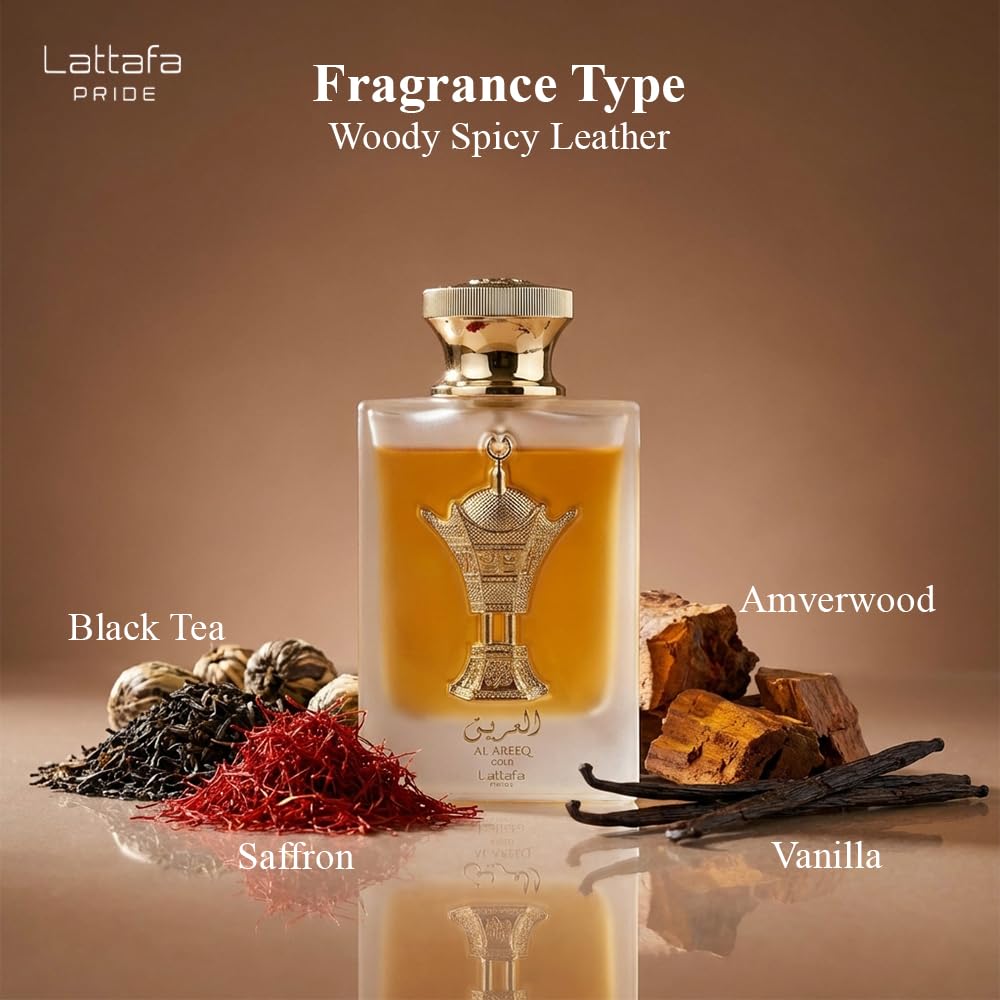 Lattafa Al Areeq Gold Eau De Parfum Spray - Unisex Fragrance | 3.4 Ounce Bottle