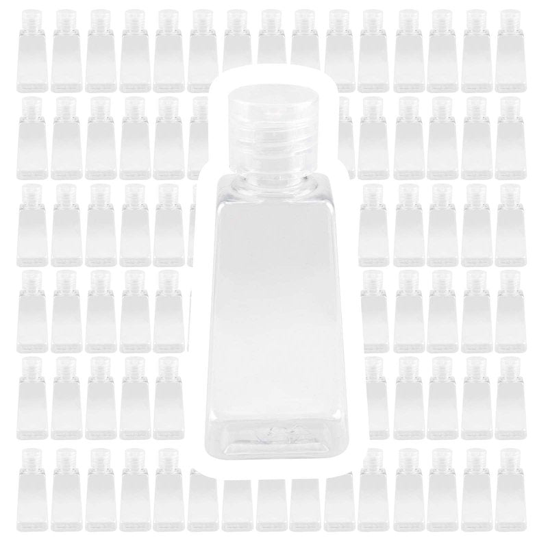 JAPCHET 80 PCS 2 oz Plastic Empty Bottles with Flip Cap, Refillable Travel Size Bottles Small Portable Flip Cap Containers for Lotion, Essential Oils, Shampoo and Toiletries