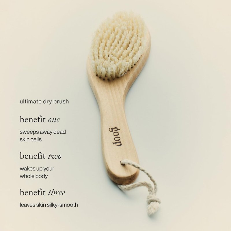Goop Beauty Dry Brush - Detoxifying Body Exfoliator with Natural Biodegradable Sisal Fibers | Wooden Handle | FSC Certified