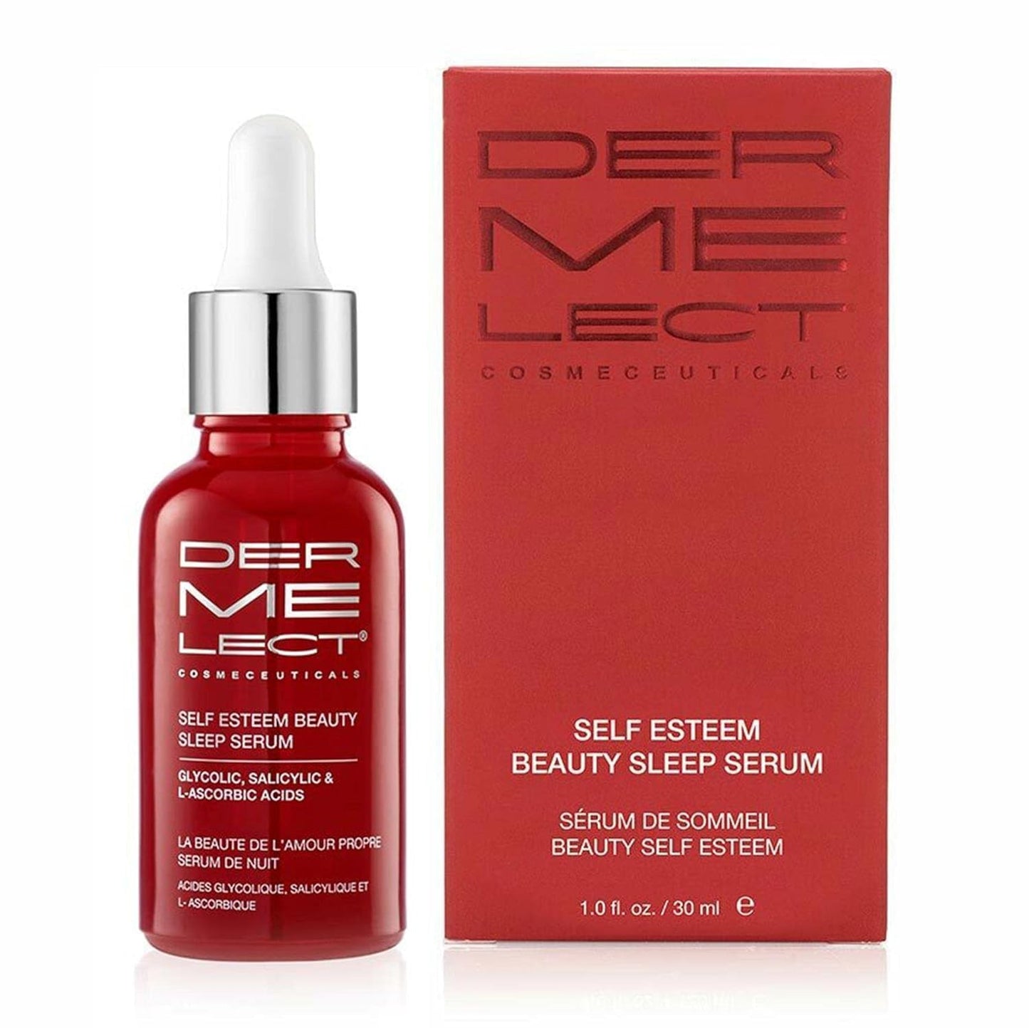 Dermelect Self-Esteem Beauty Sleep Serum - Exfoliating Night Treatment with Glycolic Acid & Vitamin C | 1 oz