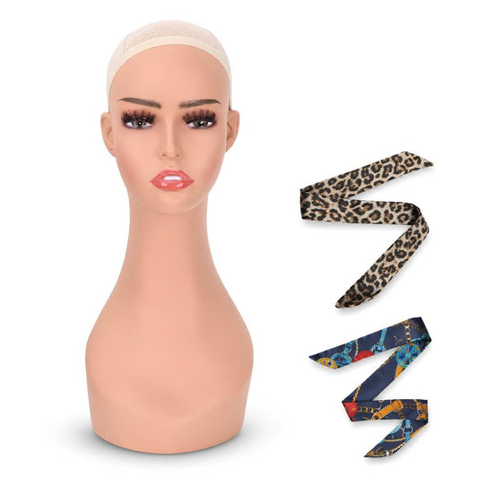 lightmay Female Life size Mannequin Wig Head with Shouolder for Wigs, Hats, Sunglasses Jewelry Display (color of skin, 17 inch)