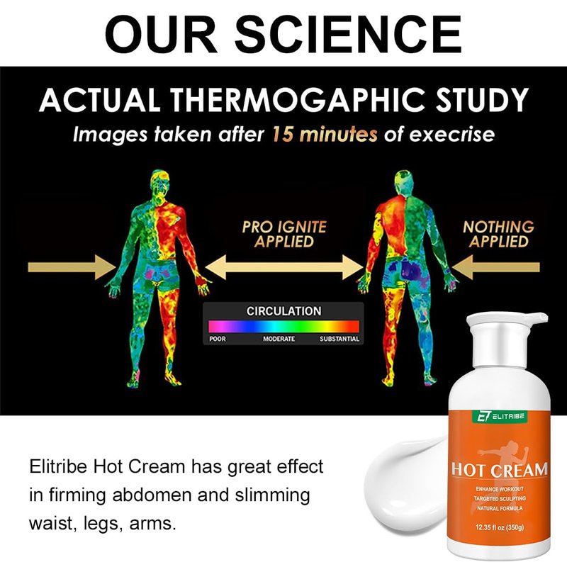 Hot Cream Sweat Enhancer Lotion for Women and Men and Body Sculpting Cellulite Workout Ultra Moisturizing and Invigorating Body Firming Cream with Natural Oils - 12.34 Fluid Ounce