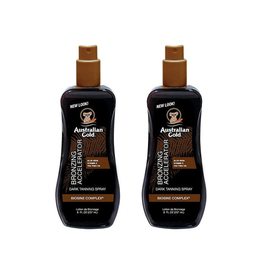 Australian Gold Accelerator Spray Gel with Bronzer 8 Ounce (Pack of 2)