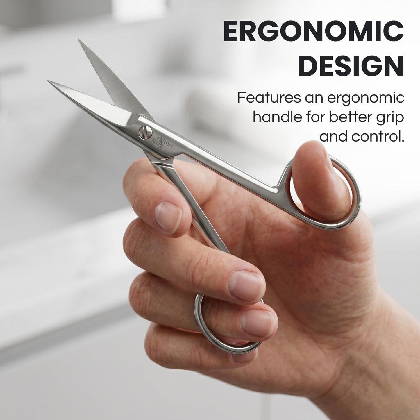 Erbe Large Heavy Duty Nail Scissors - German Toe Nail Cutter by Solingen, Germany - Premium Stainless Steel Toenail Scissors for Men - Durable, Precise, and Perfect for Tough Nails