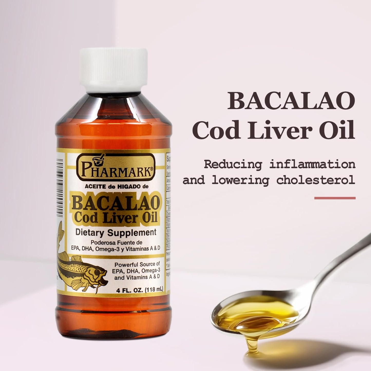 Aceite De Higado De Bacalao 8 Oz. Cod Liver Oil 2-Pack