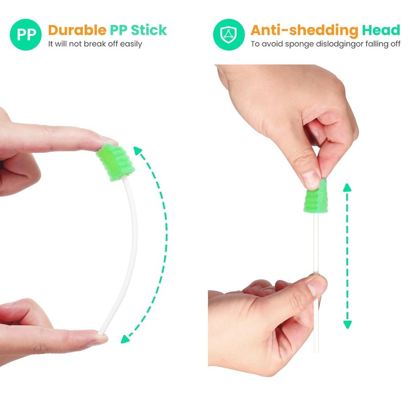 Disposable Oral Care Swabs - Individually Wrapped with Longer Handle | 400 Count