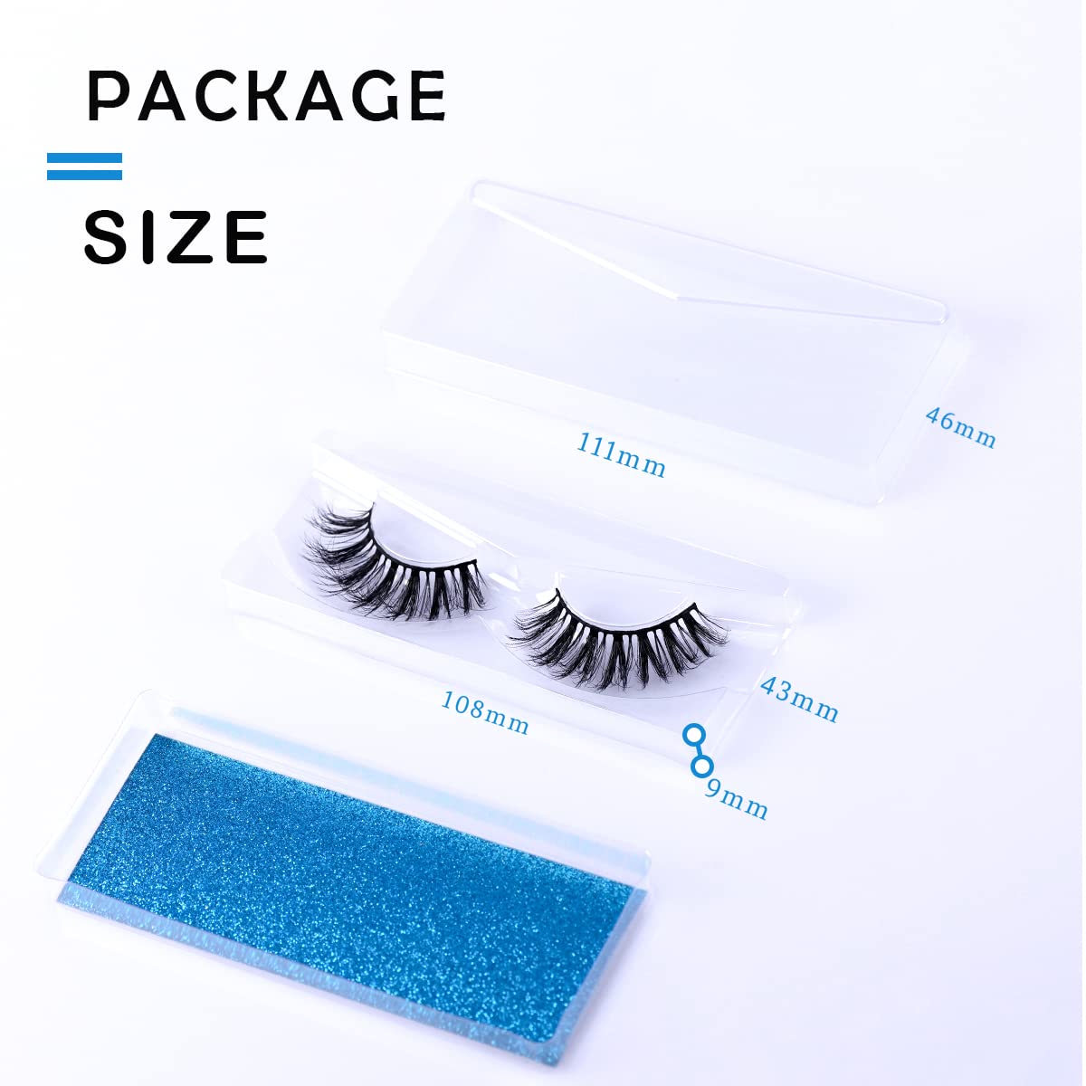 Fluffy Mink Eyelashes - 50 Pairs 5D Faux Mink Short Cat Eye Lashes | Soft Wispy Strip Lashes in Portable Pack