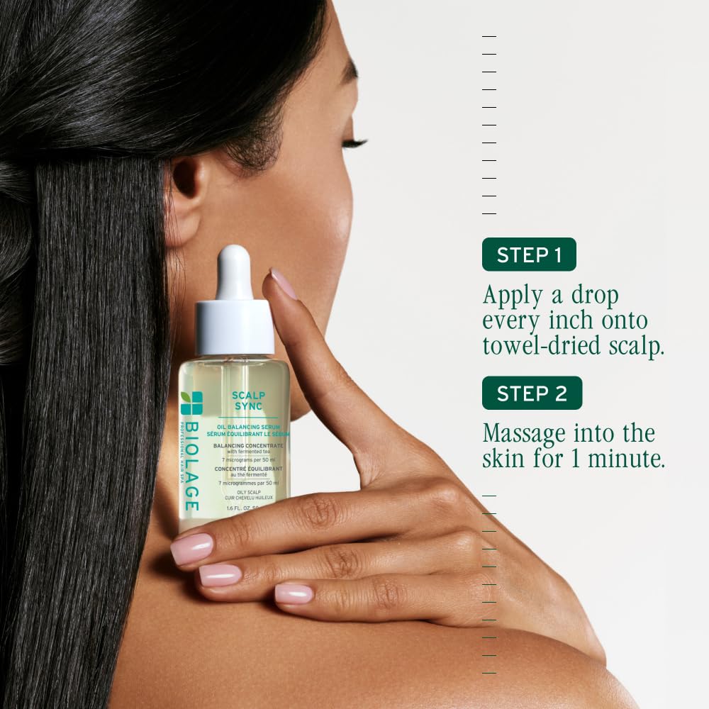 Biolage Scalp Sync Oil Balancing Hair Serum - Leave-In Scalp Treatment with Fermented Tea Blend | 1.6 Fl Oz