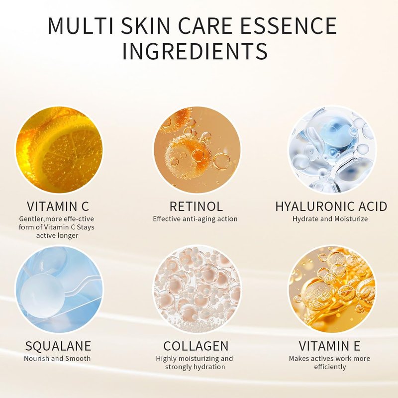 Vitamin C & Retinol Serum Capsules Set | 48 Morning & 48 Evening - Anti-Aging Face Serum for Smooth, Hydrated Skin