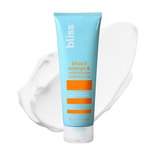 Bliss Body Butter - Blood Orange & White Pepper Moisturizing Cream - 6.7 Fl Oz | Vegan & Cruelty-Free Body Lotion for Dry Skin