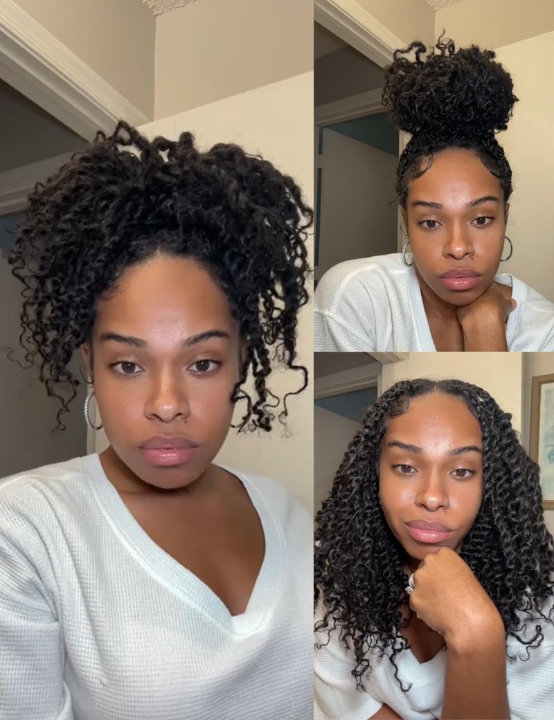 Style Icon 1 Bundle Afro Kinkys Bulk Human Hair (12", Natural Black) - Twist Braids - Curly Hair Extensions- Dreadlocks - Loc Braiding Hair